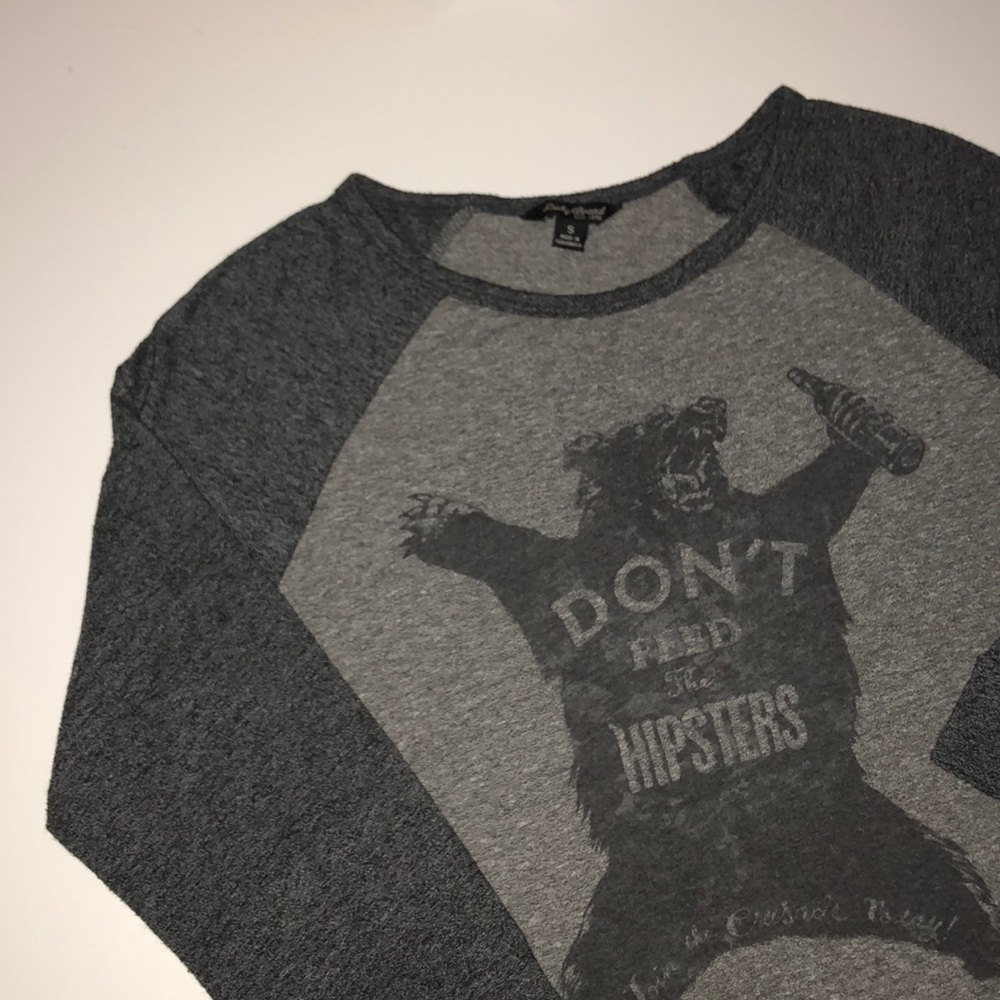 Lucky Brand “Don’t Feed the Hipsters” Baseball Tee